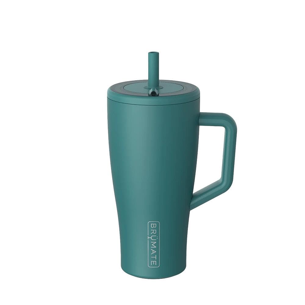 BrüMate Era 40 oz Tumbler with Handle and Straw | 100% Leakproof Insulated Water Bottle Tumbler with Lid and Flexible SoftSip Straw | Made of Stainless Steel | Cup Holder Friendly | 40oz (Dark Aura)