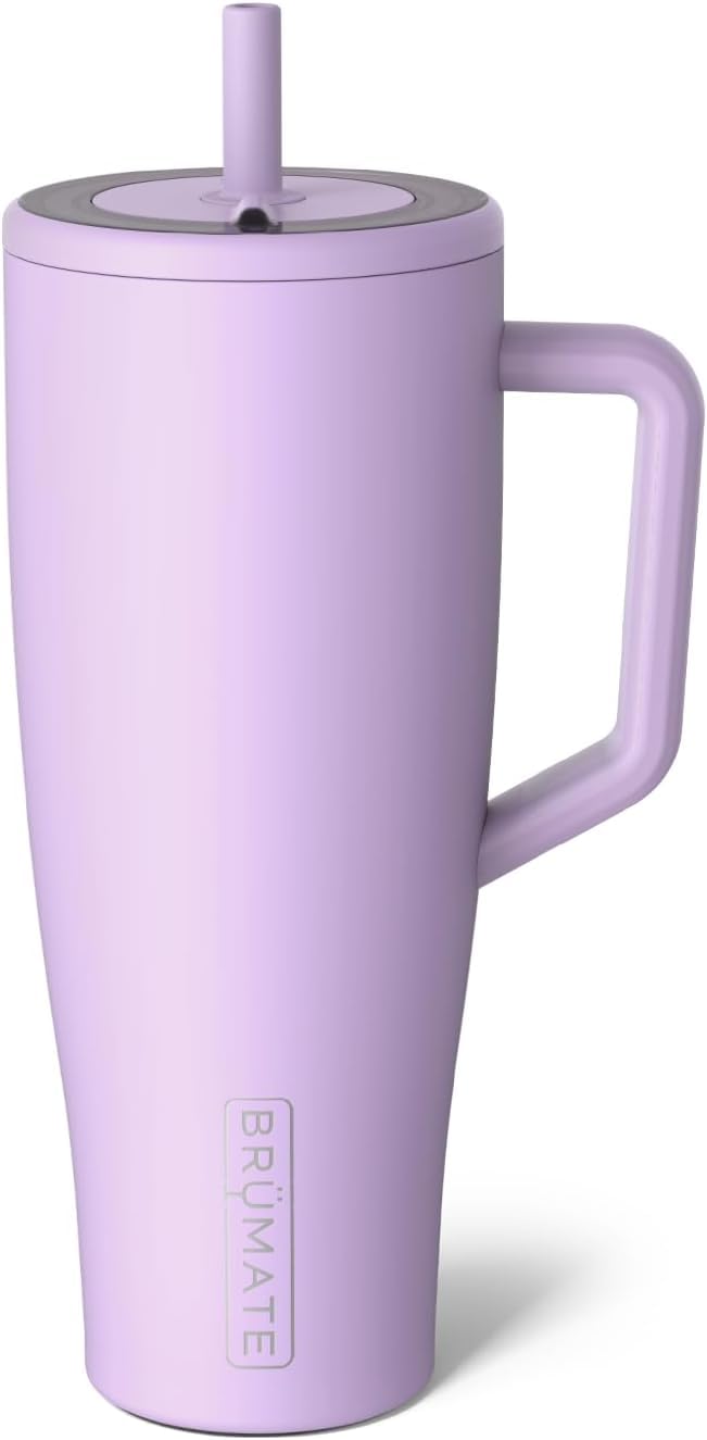 BrüMate Era 40 oz Tumbler with Handle and Straw | 100% Leakproof Insulated Water Bottle Tumbler with Lid and Flexible SoftSip Straw | Made of Stainless Steel | Cup Holder Friendly | 40oz (Dark Aura)