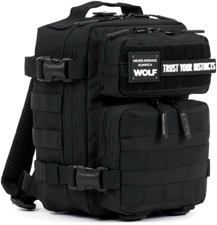 WOLFpak 9L Mini Tactical Backpack (Alpha Black) | Compact, Small Everyday Carry Bag for Gym, School, Travel | Durable, Water-Resistant Daypack with Molle System and Patch Panel