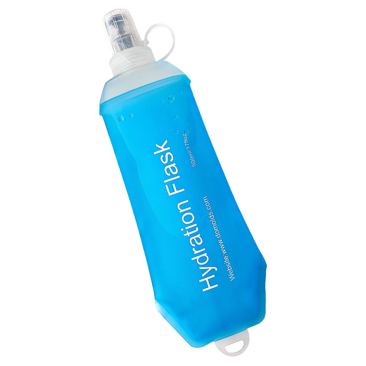 WILDREEDS 500ml Soft Flask, TPU Collapsible Soft Water Bottle for Hydration Pack, Running Vest, Folding Water Bottle for Hiking Cycling Climbing-1Pcs, White