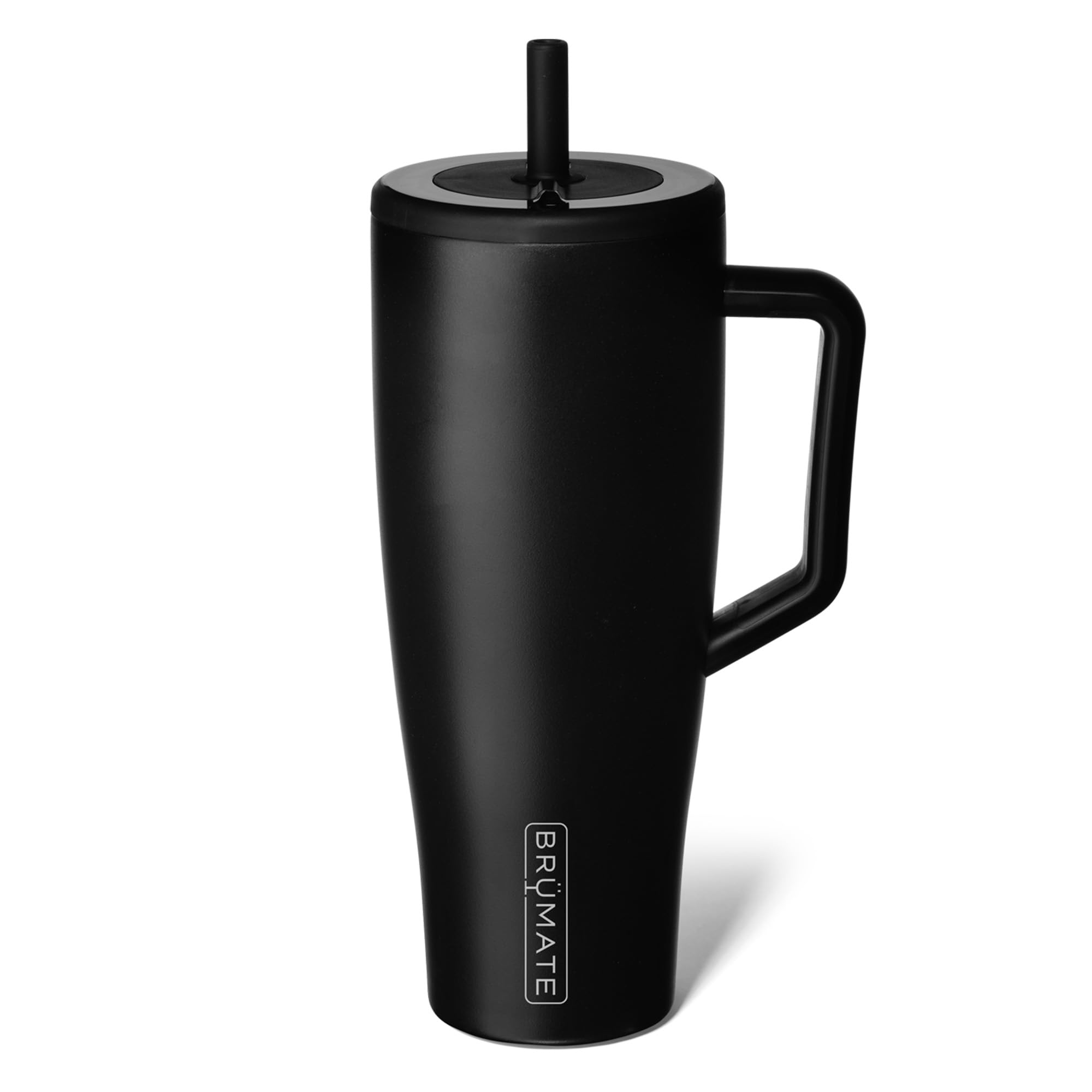 BrüMate Era 40 oz Tumbler with Handle and Straw | 100% Leakproof Insulated Water Bottle Tumbler with Lid and Flexible SoftSip Straw | Made of Stainless Steel | Cup Holder Friendly | 40oz (Dark Aura)