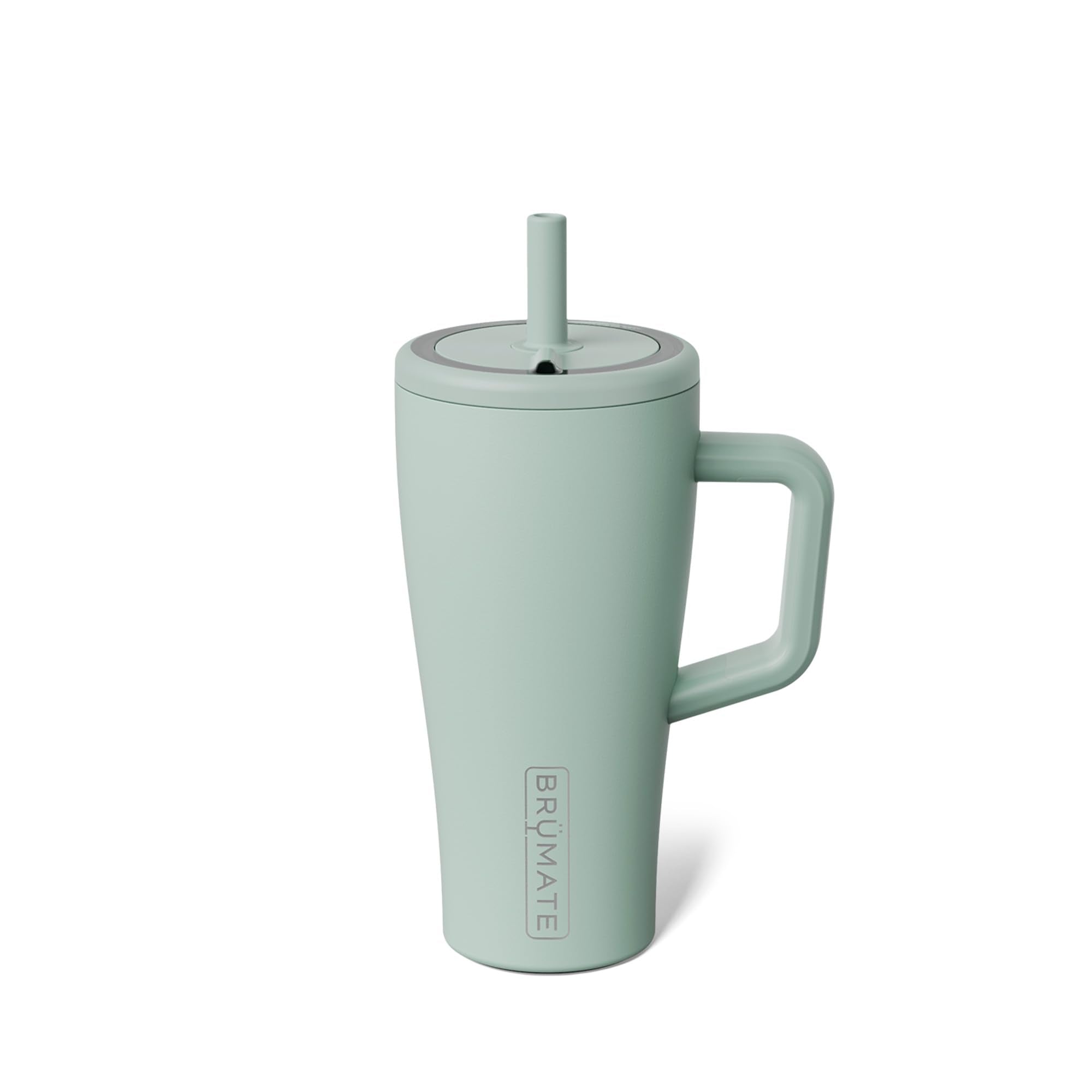 BrüMate Era 40 oz Tumbler with Handle and Straw | 100% Leakproof Insulated Water Bottle Tumbler with Lid and Flexible SoftSip Straw | Made of Stainless Steel | Cup Holder Friendly | 40oz (Dark Aura)