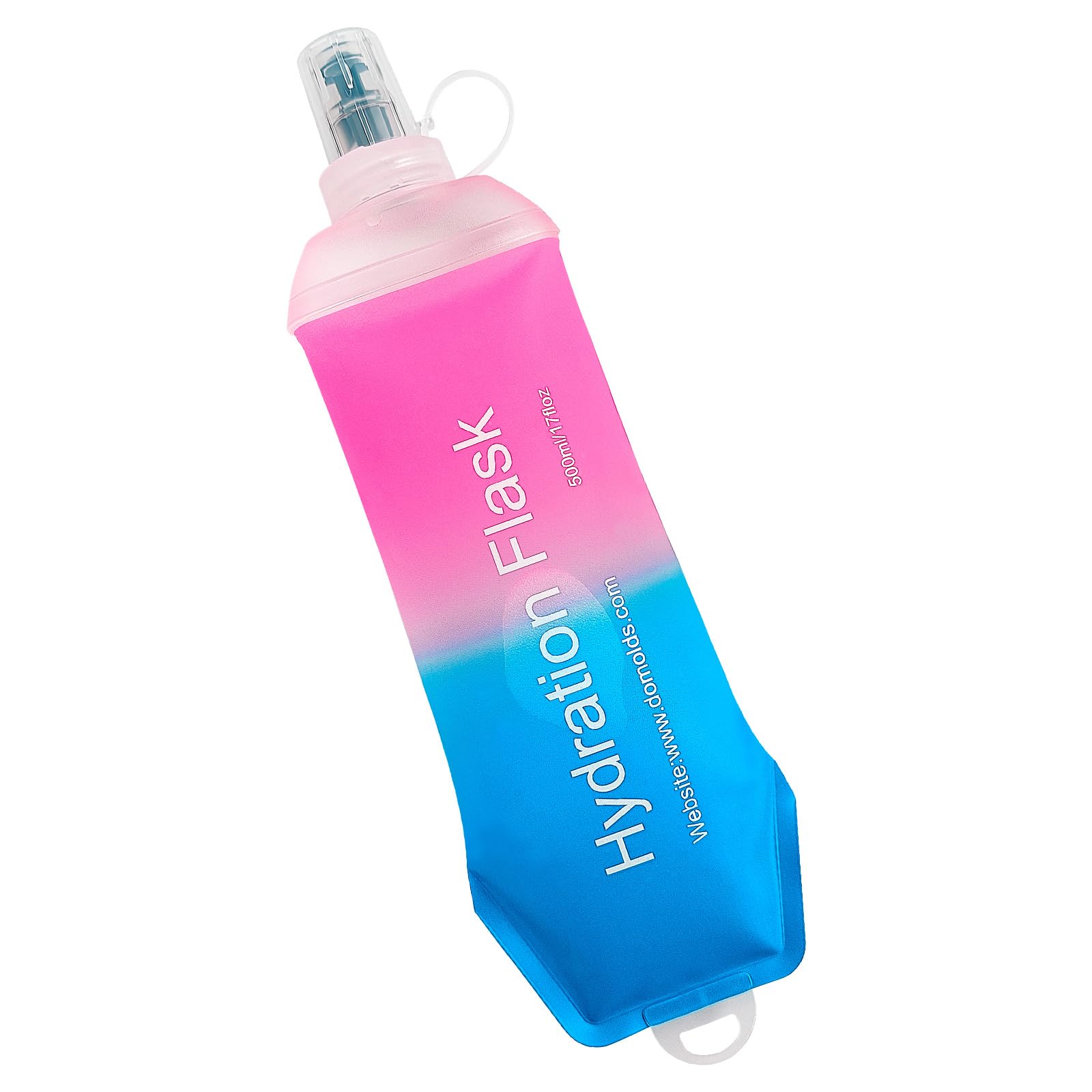 WILDREEDS 500ml Soft Flask, TPU Collapsible Soft Water Bottle for Hydration Pack, Running Vest, Folding Water Bottle for Hiking Cycling Climbing-1Pcs, White