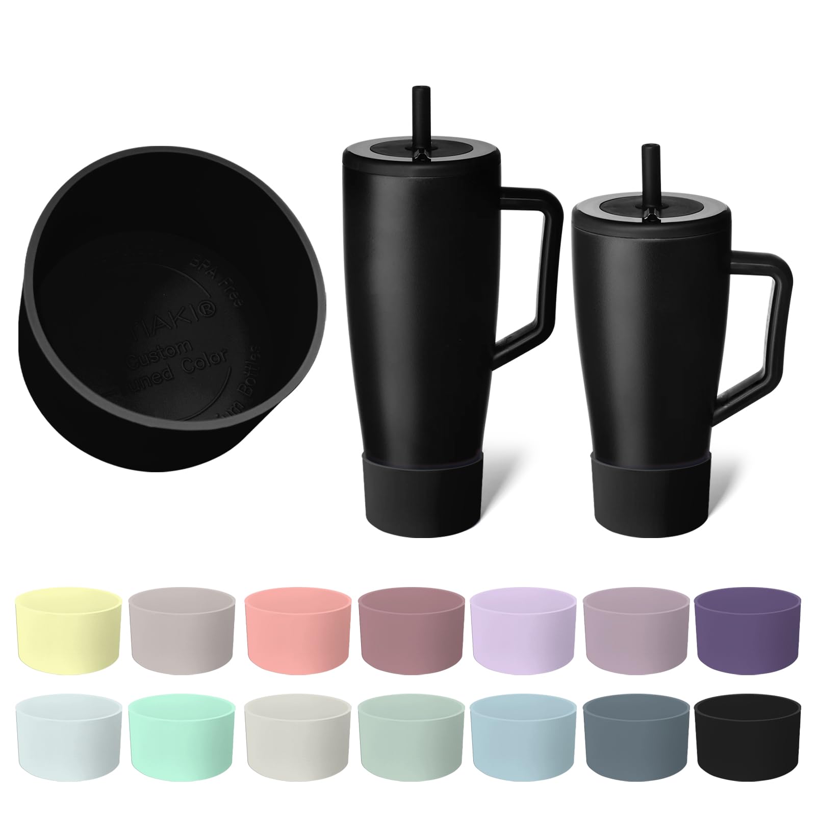 Silicone Boot Compatible with Brumate Era 40 oz 30 oz Tumbler, Anti-Slip Bottom Sleeve Cover Bumper, Scratch-Resistant Protective Accessories, BPA-Free (Dark Aura)