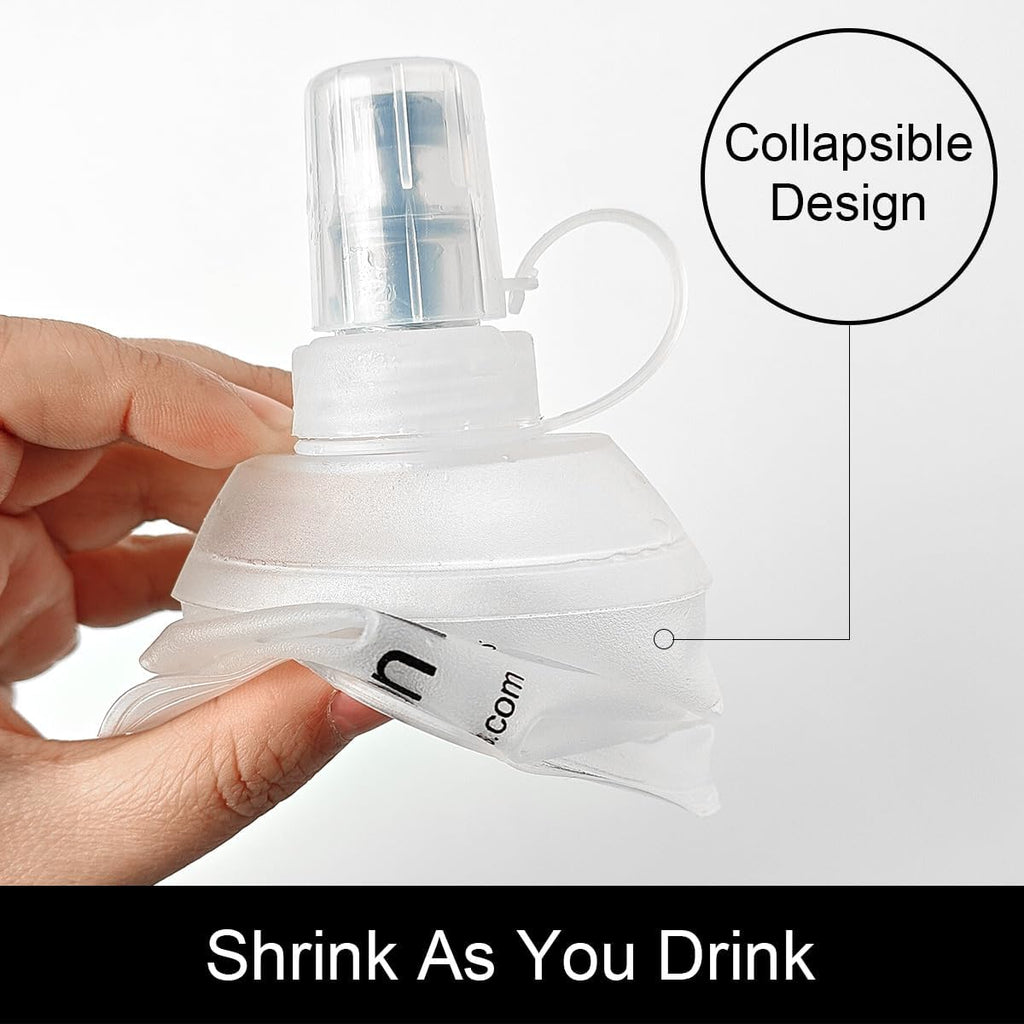 WILDREEDS 500ml Soft Flask, TPU Collapsible Soft Water Bottle for Hydration Pack, Running Vest, Folding Water Bottle for Hiking Cycling Climbing-1Pcs, White