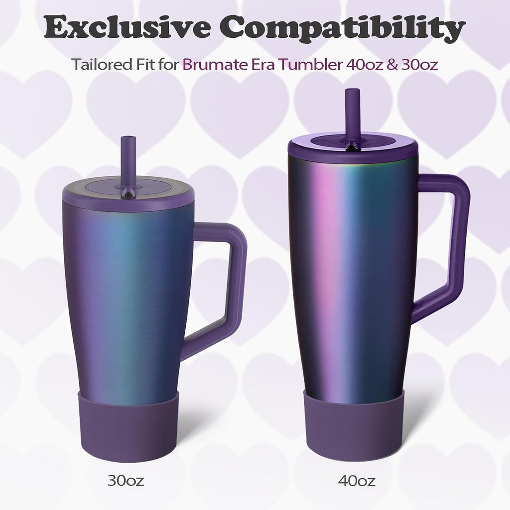 Silicone Boot Compatible with Brumate Era 40 oz 30 oz Tumbler, Anti-Slip Bottom Sleeve Cover Bumper, Scratch-Resistant Protective Accessories, BPA-Free (Dark Aura)
