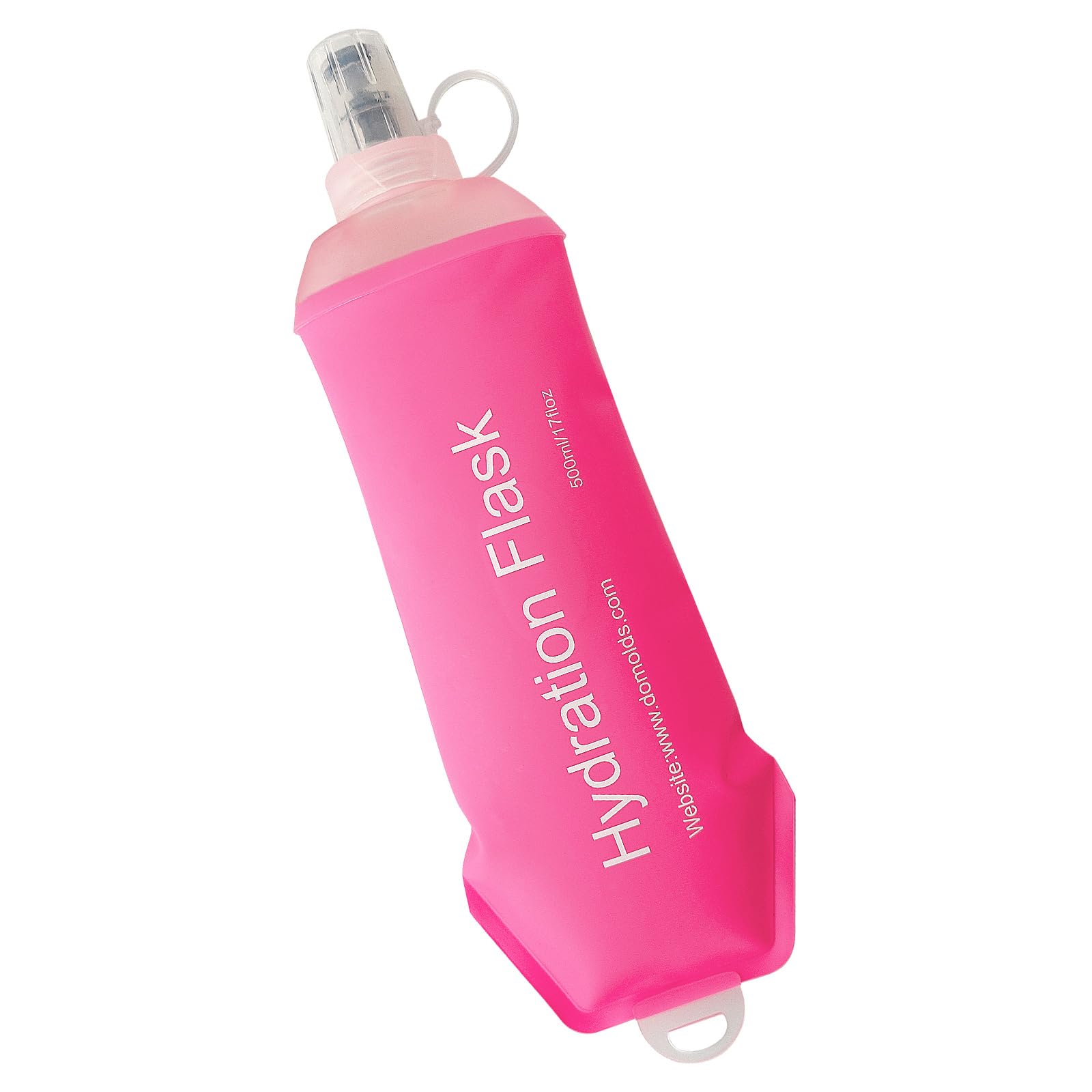 WILDREEDS 500ml Soft Flask, TPU Collapsible Soft Water Bottle for Hydration Pack, Running Vest, Folding Water Bottle for Hiking Cycling Climbing-1Pcs, White