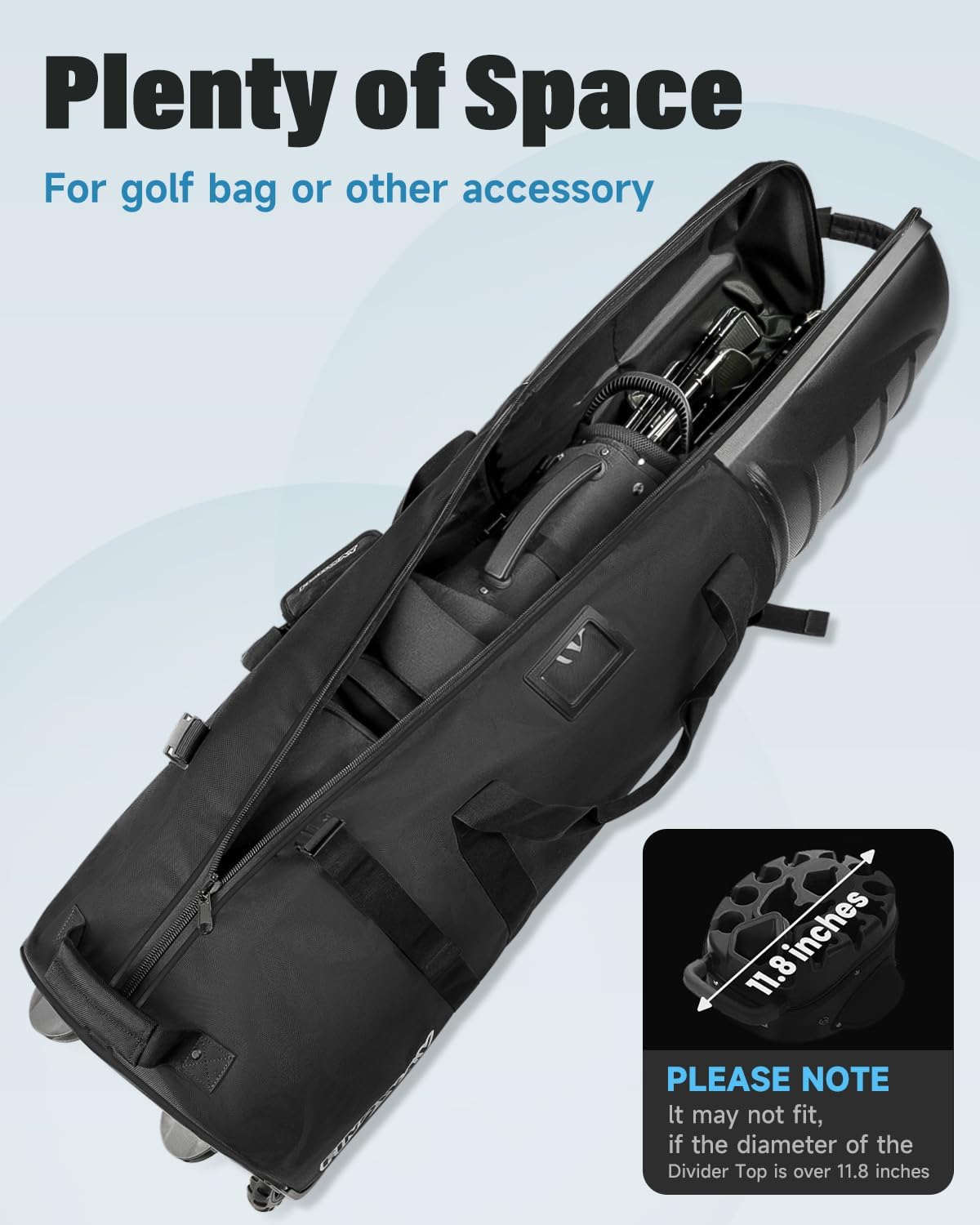 findway Golf Travel Bags, Golf Bag Travel Case for Airlines with Wheels, 1680D Heavy Duty Oxford and ABS Hard Case Top, Lightweight and Foldable