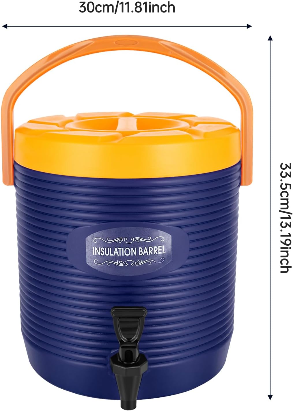 Stainless Steel Insulated Beverage Dispenser 6.6 Gallon with Spigot Double Walled Beverage Dispenser Insulated Thermal Hot and Cold Coffee Carafe Insulated Soup Pan Carrier for Party Tea, Milk, Water