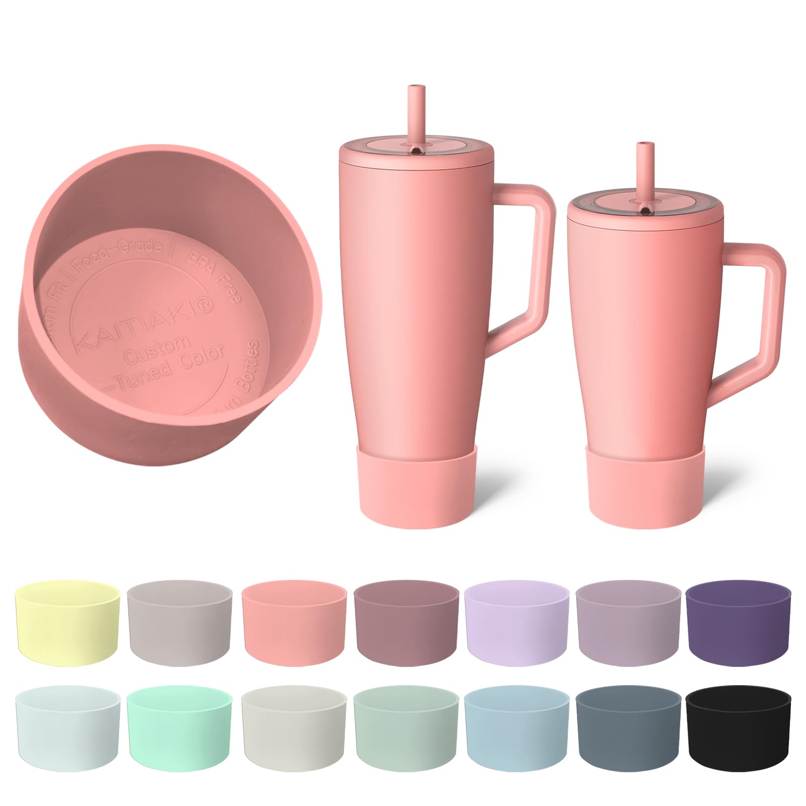 Silicone Boot Compatible with Brumate Era 40 oz 30 oz Tumbler, Anti-Slip Bottom Sleeve Cover Bumper, Scratch-Resistant Protective Accessories, BPA-Free (Dark Aura)