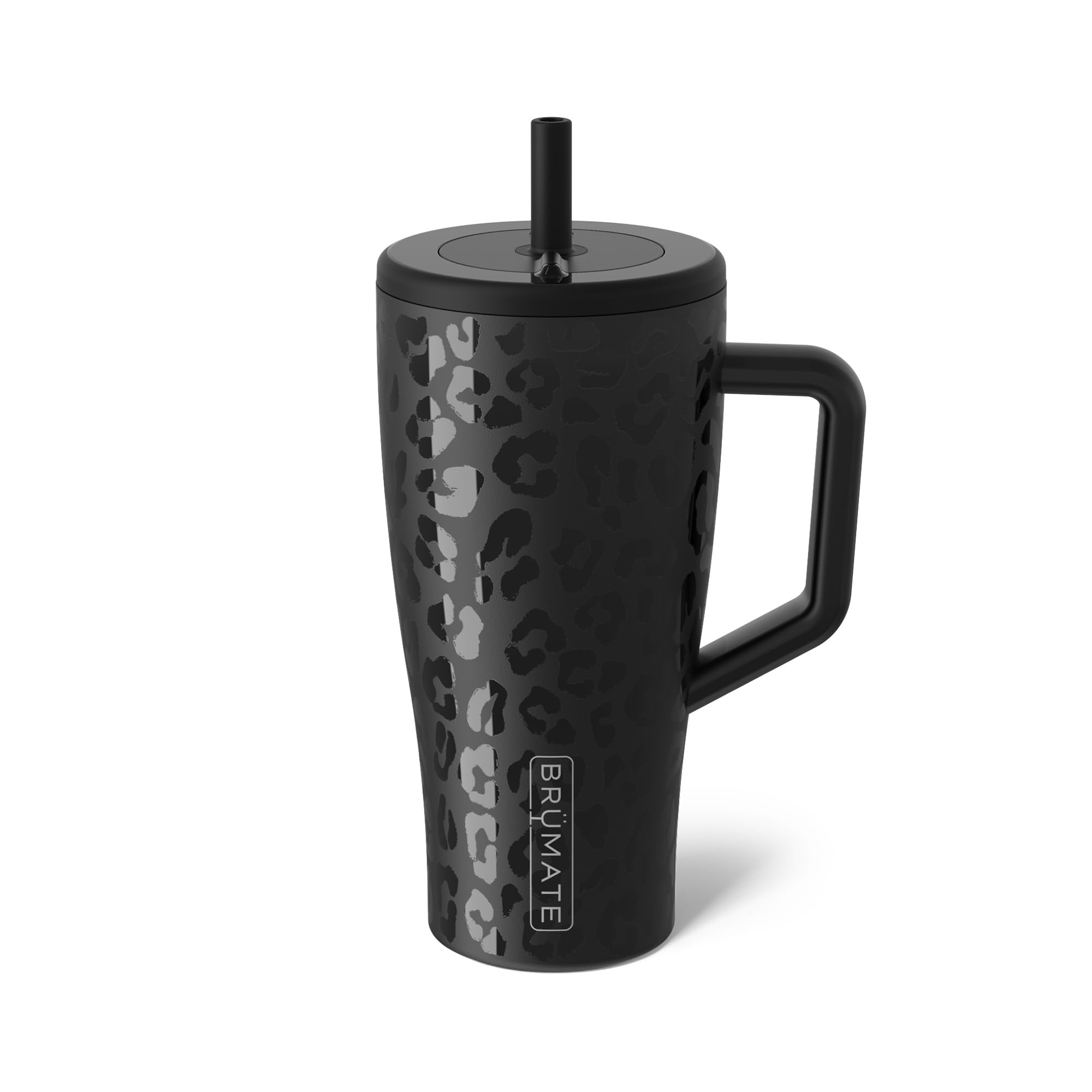 BrüMate Era 40 oz Tumbler with Handle and Straw | 100% Leakproof Insulated Water Bottle Tumbler with Lid and Flexible SoftSip Straw | Made of Stainless Steel | Cup Holder Friendly | 40oz (Dark Aura)