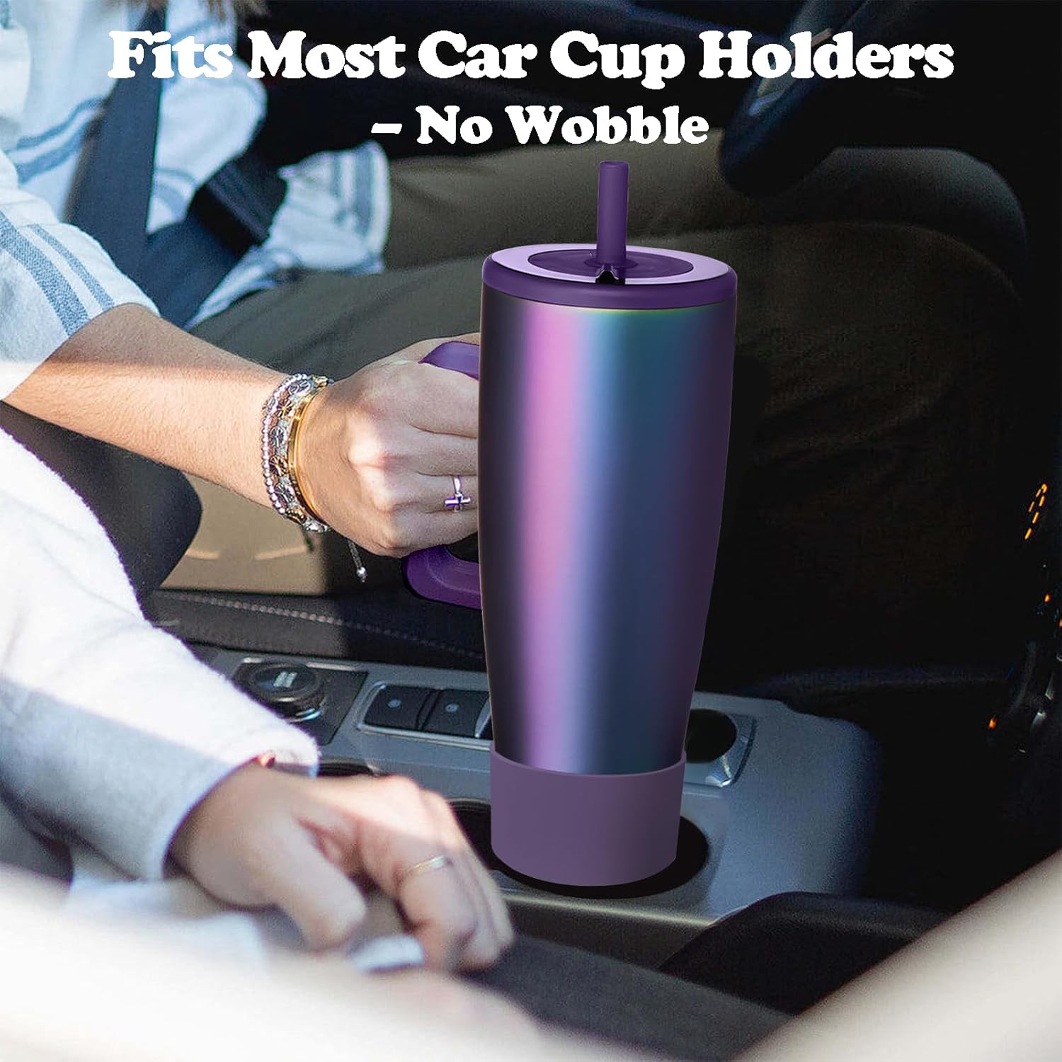 Silicone Boot Compatible with Brumate Era 40 oz 30 oz Tumbler, Anti-Slip Bottom Sleeve Cover Bumper, Scratch-Resistant Protective Accessories, BPA-Free (Dark Aura)