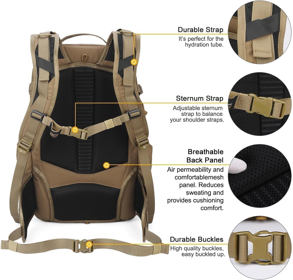 Mardingtop 35L Molle Tactical Military Backpack for Men，Cordura Backpack for Hiking,Camping,Survival