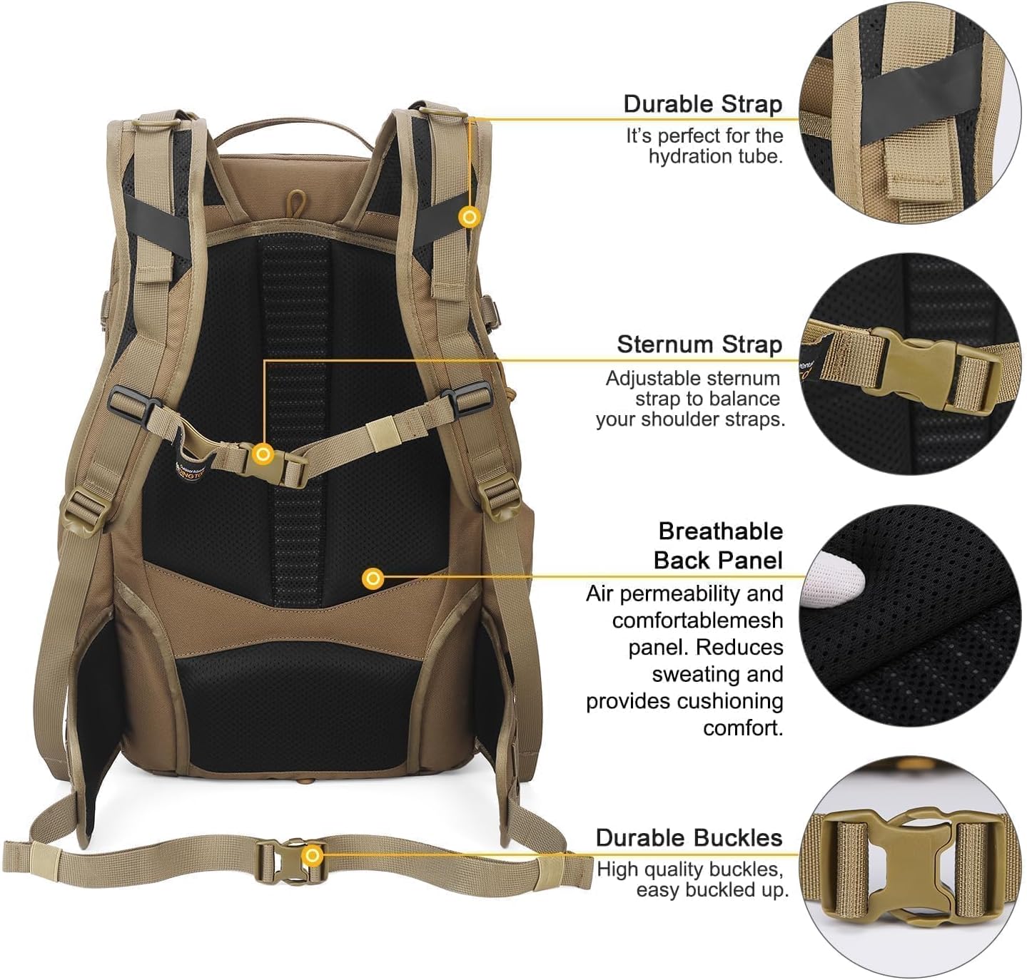 Mardingtop 35L Molle Tactical Military Backpack for Men，Cordura Backpack for Hiking,Camping,Survival