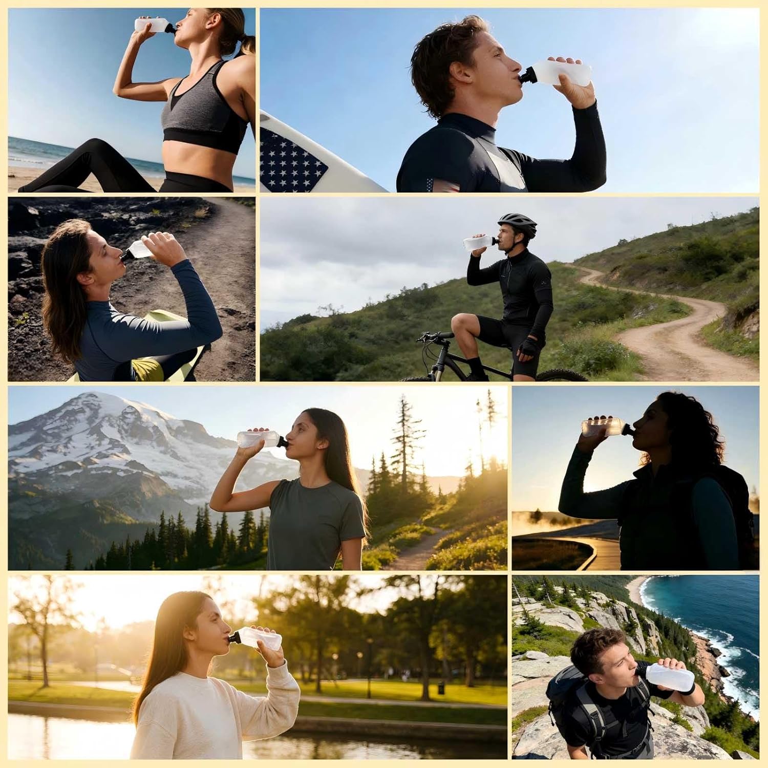 2x10oz BPA-Free Water Bottles for the Running Hydration Belt, Fuel Belts Replacement Bottle Set for Marathon Walking Hiking Cycling Trail Skiing（2 Pack）