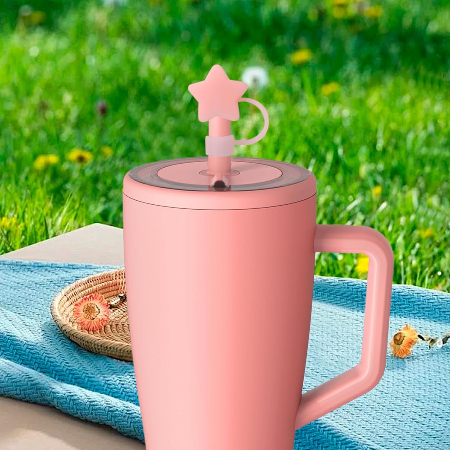 Straw Compatible With Brumate 30oz & 40oz, Adjustable Silicone Era Straw Cover, 6PCS Colorful Straws (Star)