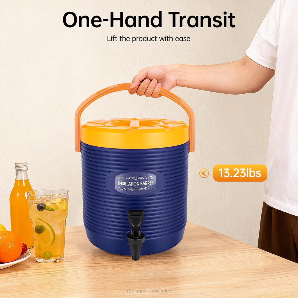 Stainless Steel Insulated Beverage Dispenser 6.6 Gallon with Spigot Double Walled Beverage Dispenser Insulated Thermal Hot and Cold Coffee Carafe Insulated Soup Pan Carrier for Party Tea, Milk, Water