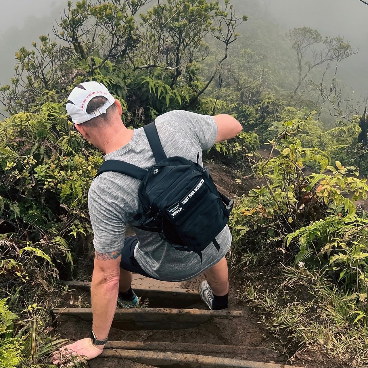 WOLFpak 9L Mini Tactical Backpack (Alpha Black) | Compact, Small Everyday Carry Bag for Gym, School, Travel | Durable, Water-Resistant Daypack with Molle System and Patch Panel