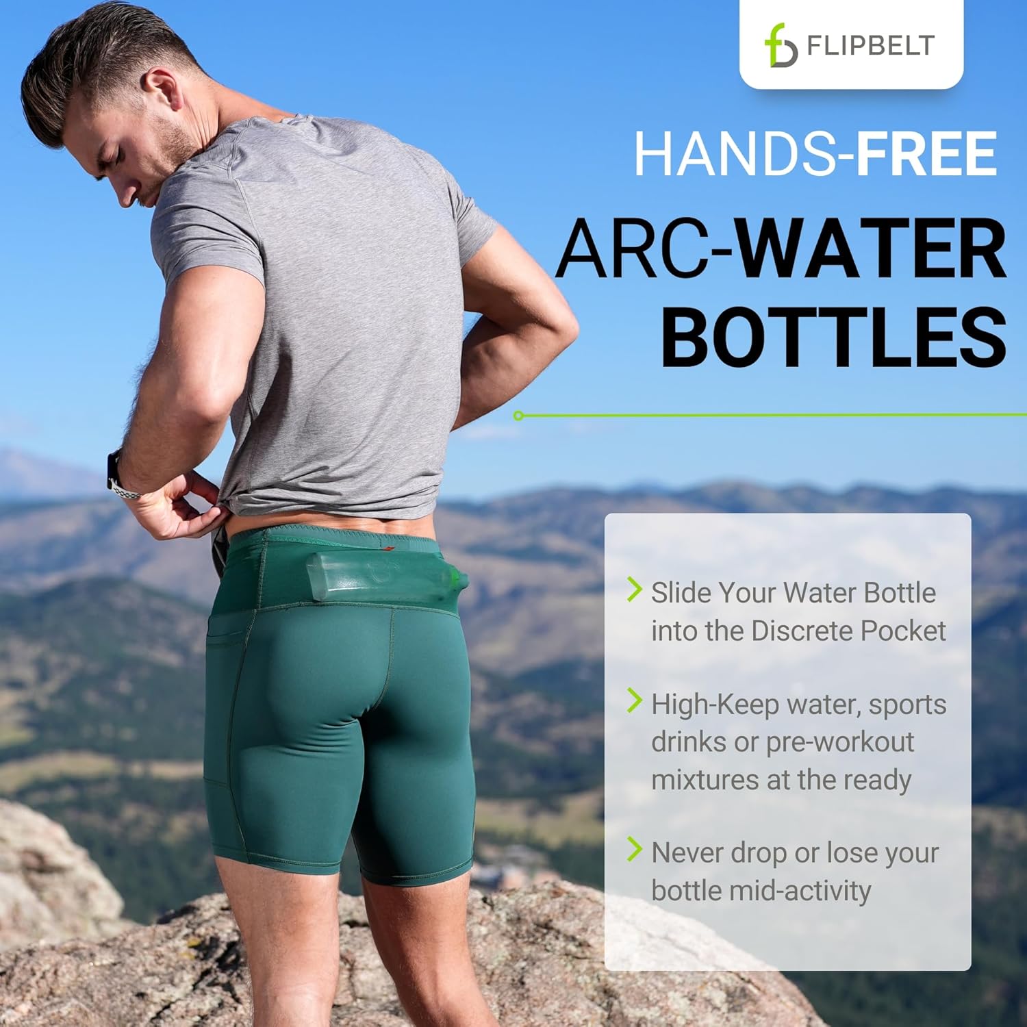 FlipBelt Portable Lightweight Running Water Bottle