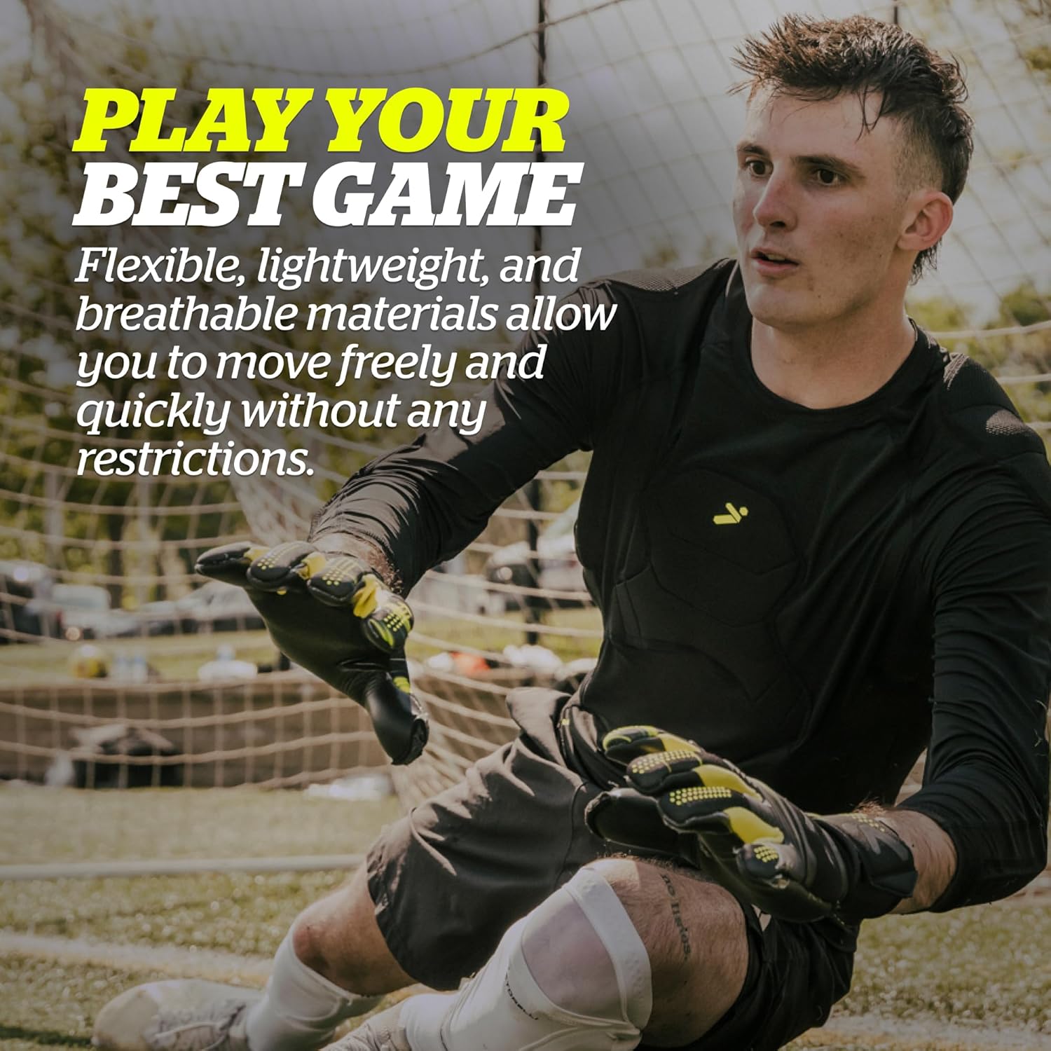 Storelli BodyShield Goalkeeper 3/4 Undershirt, Compression Shirt, Sports Accessories, Goalie Shirt, Turf Protection