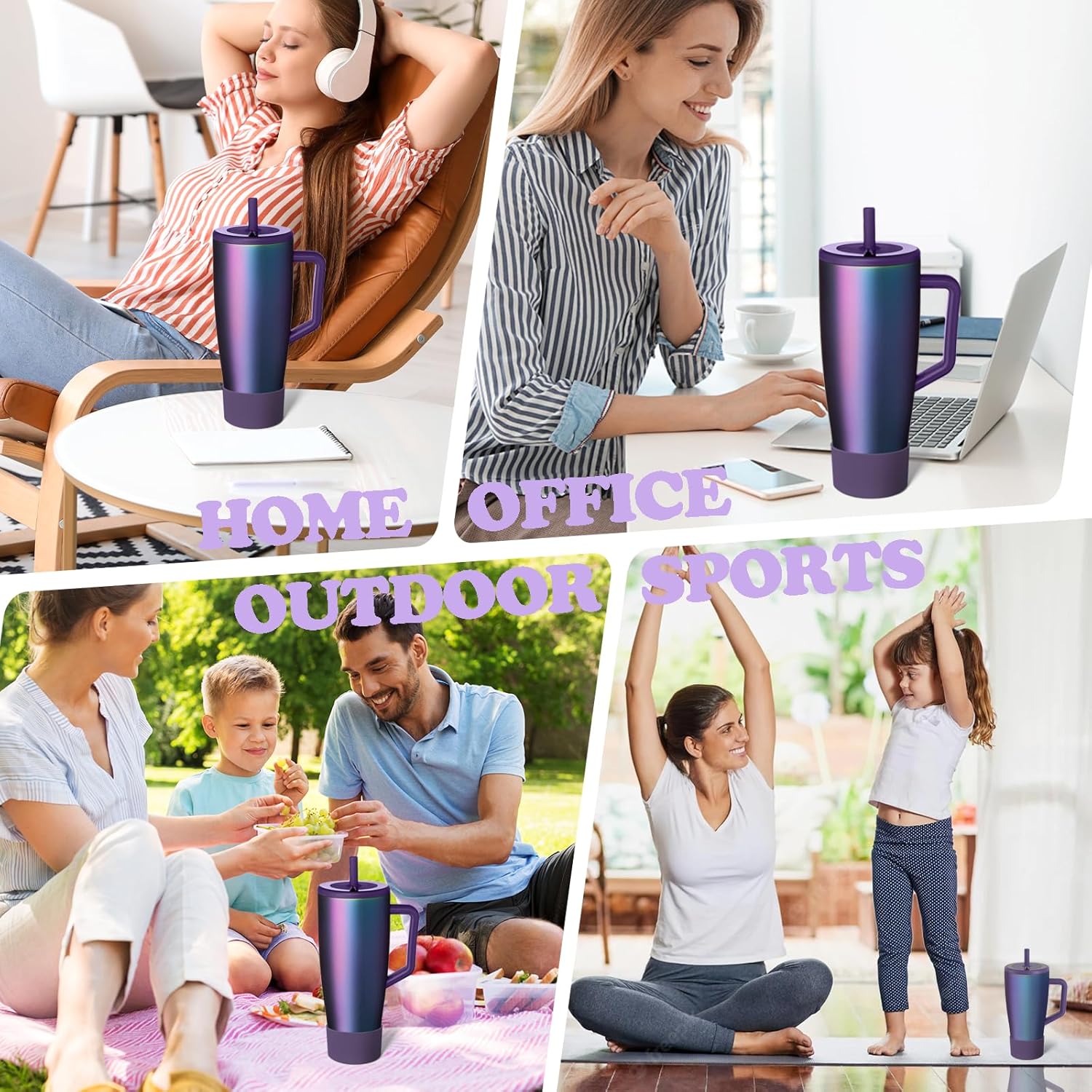 Silicone Boot Compatible with Brumate Era 40 oz 30 oz Tumbler, Anti-Slip Bottom Sleeve Cover Bumper, Scratch-Resistant Protective Accessories, BPA-Free (Dark Aura)